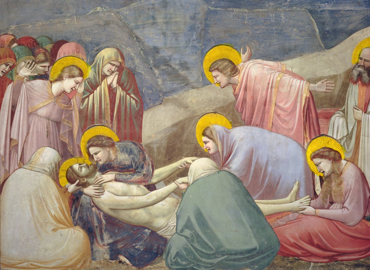 Lamentation over the Dead Christ, ca. 1305 freskodetalj av 56296 av Giotto di Bondone