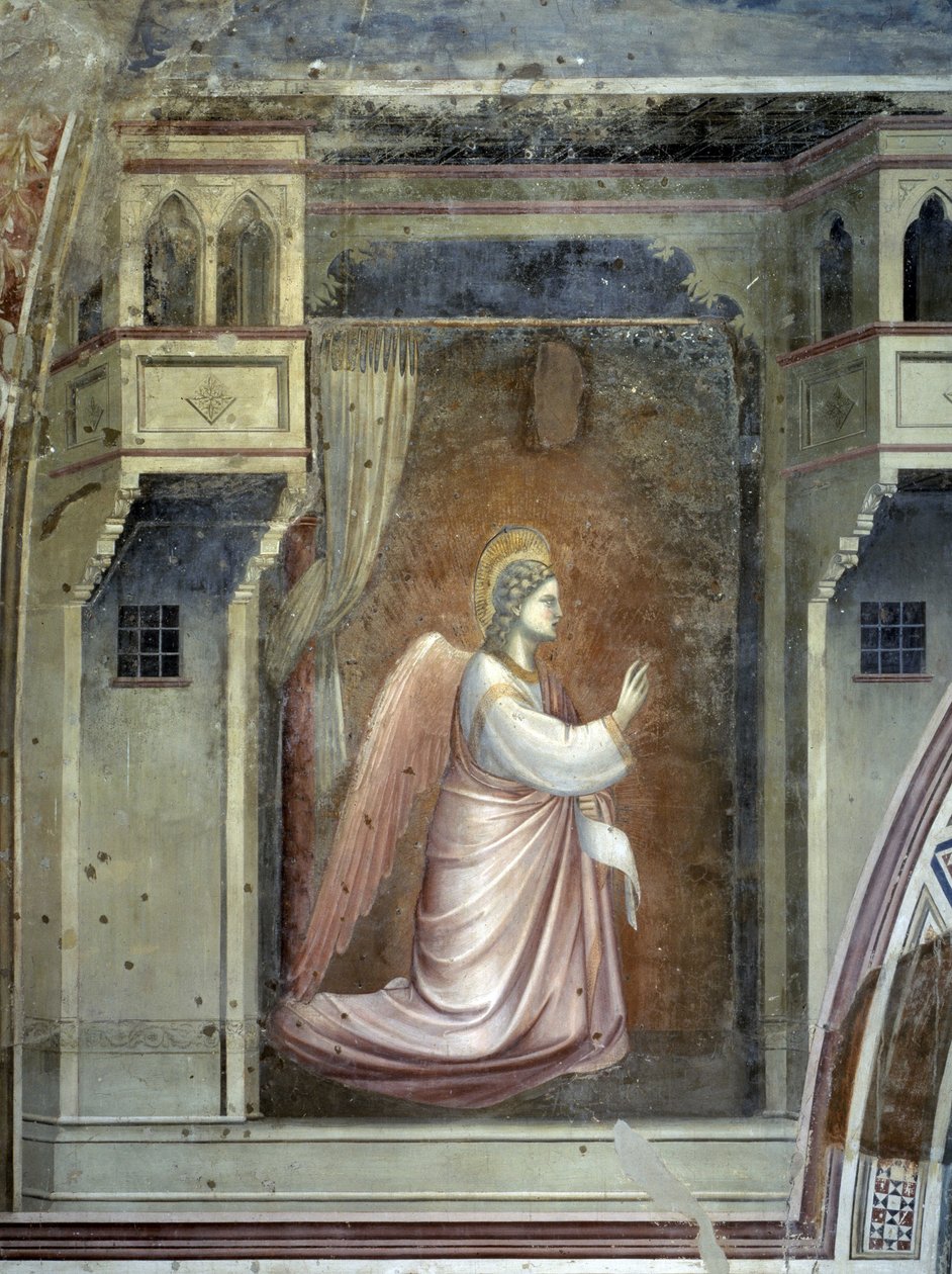 Bebudelsen: Erkeengelen Gabriel, ca. 1305 (fresco) av Giotto (c.1266 1337)