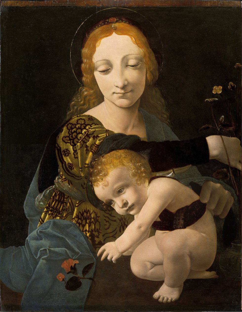 Jomfruen og barnet (Rosens madonna) av Giovanni Antonio Boltraffio