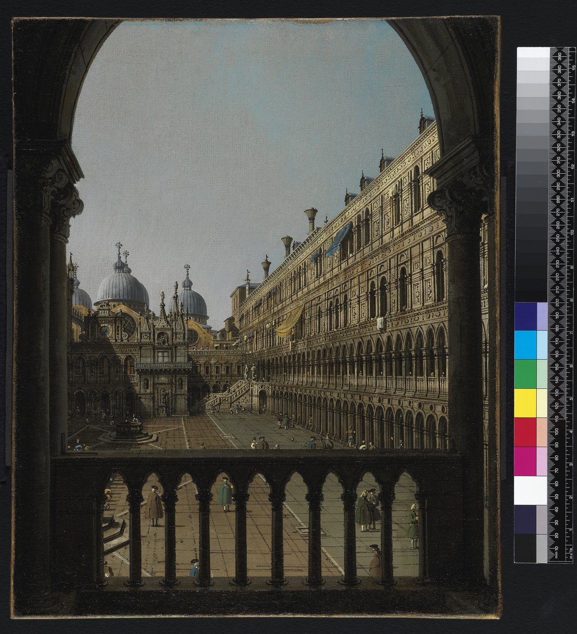 Innvendig domstol i Dogepalasset, Venezia, ca. 1756 av Giovanni Antonio Canal