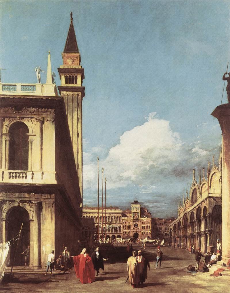 Piazzetta, ser mot klokketårnet av Giovanni Antonio Canal