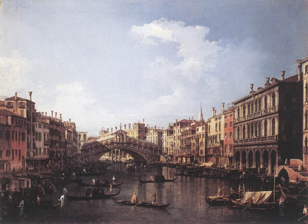 Rialtobroen fra sør av Giovanni Antonio Canal