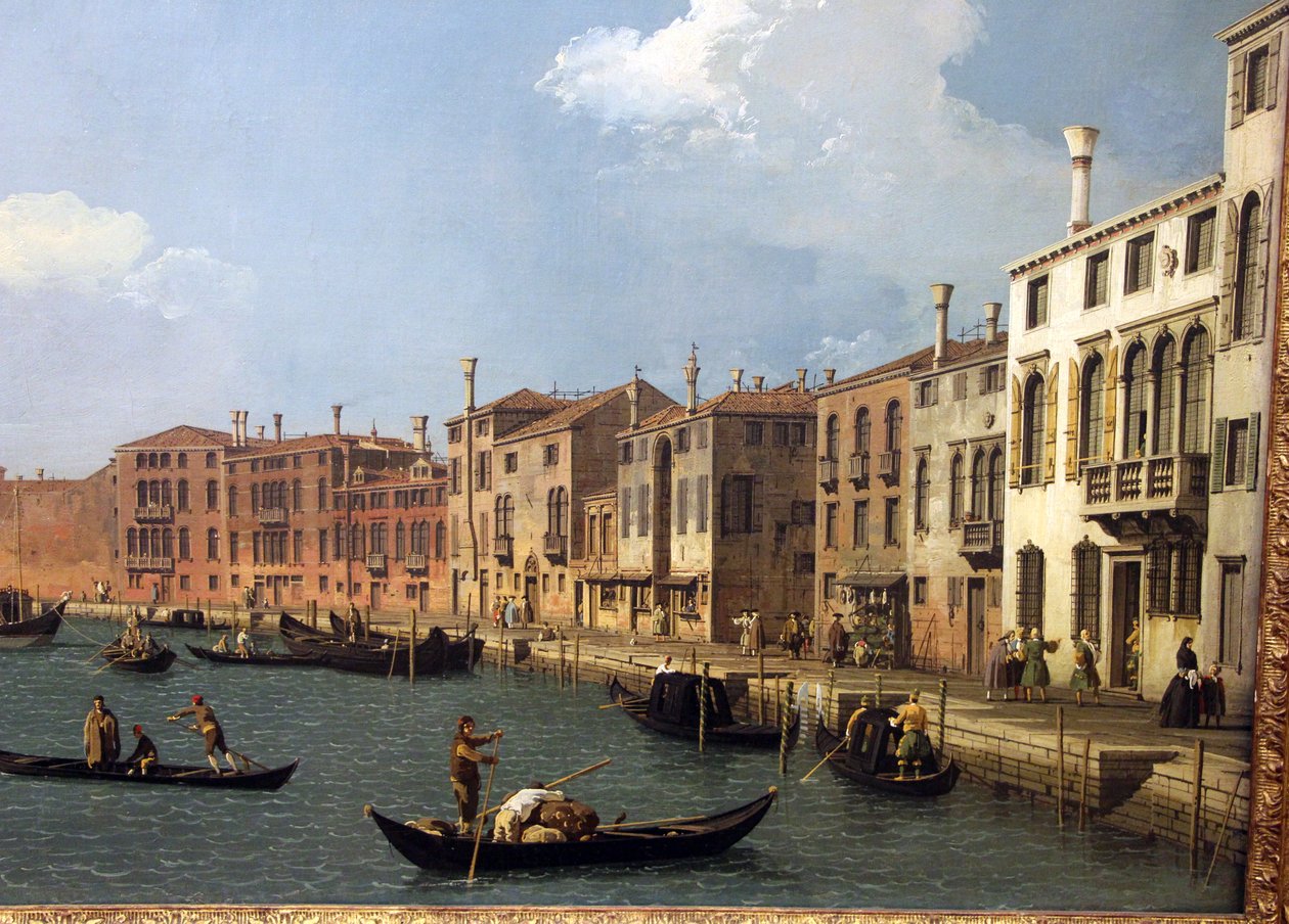 utsikt over kanalen santa chiara i venezia av Giovanni Antonio Canal