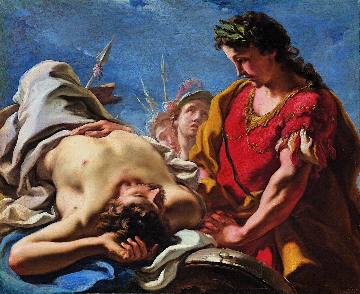 Alexander ved Corpse of the Dead Darius av Giovanni Antonio Pellegrini