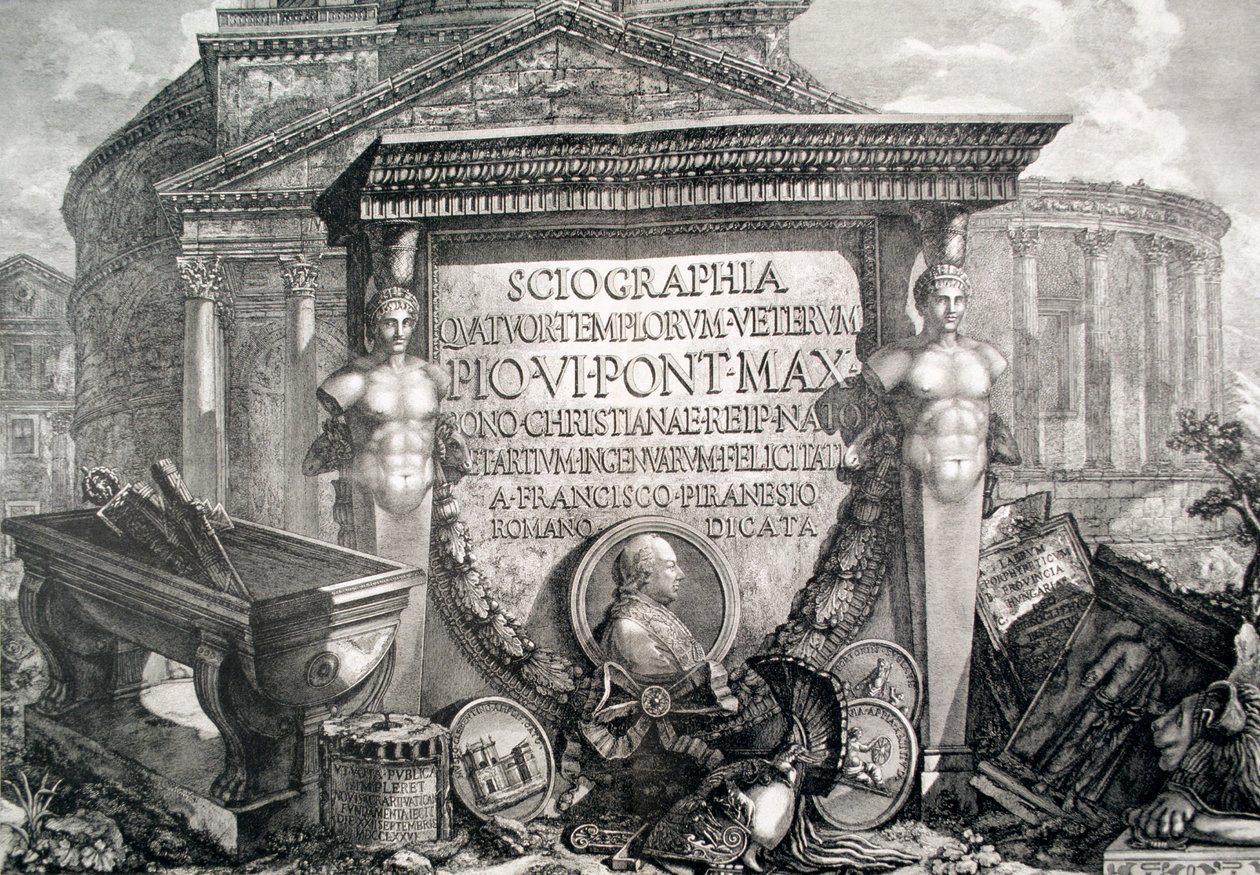 Plate LXXIII-IV Capriccio av arkitektoniske ruiner og antikviteter, illustrasjon for kapittel med tittelen 