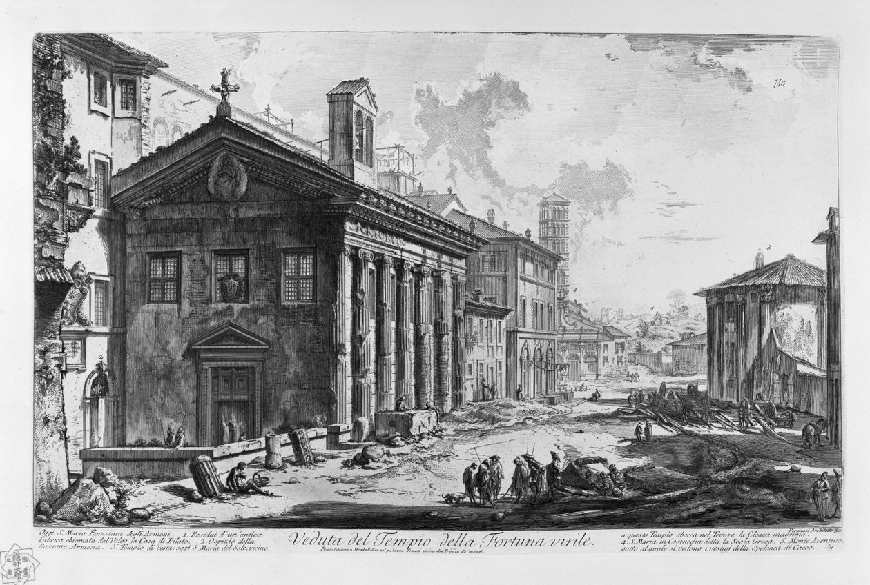Utsikt over Temple of Portuno (Piranesi av Giovanni Battista Piranesi