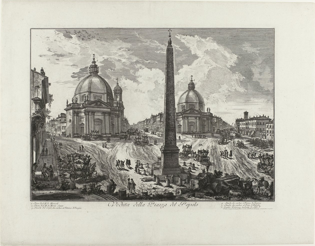 Utsikt over Piazza del Popolo av Giovanni Battista Piranesi