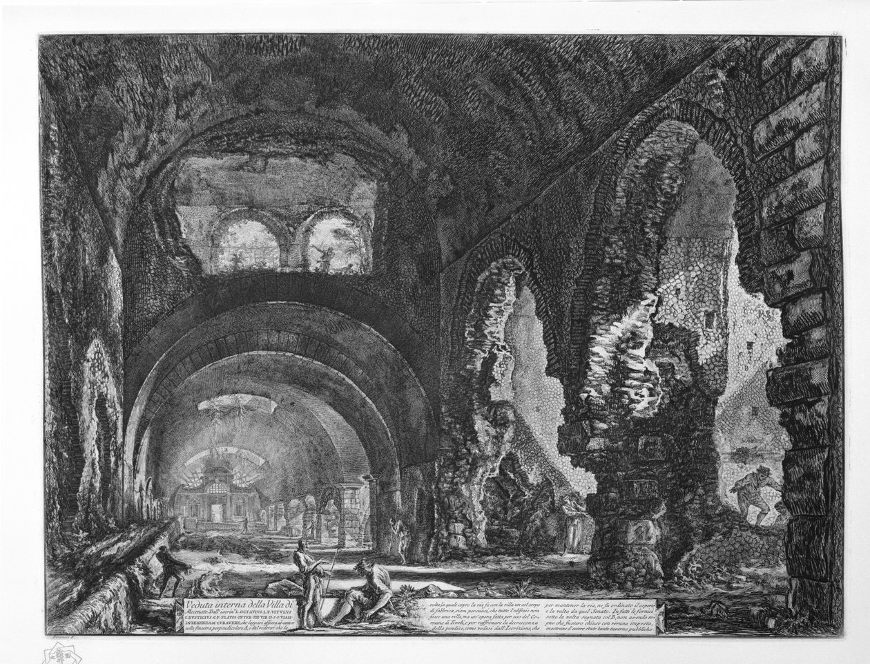 Innvendig utsikt over Villa of Maecenas av Giovanni Battista Piranesi