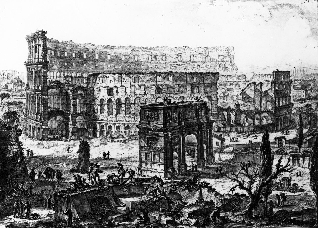 Utsikt over Konstantinbuen og Colosseum, fra 