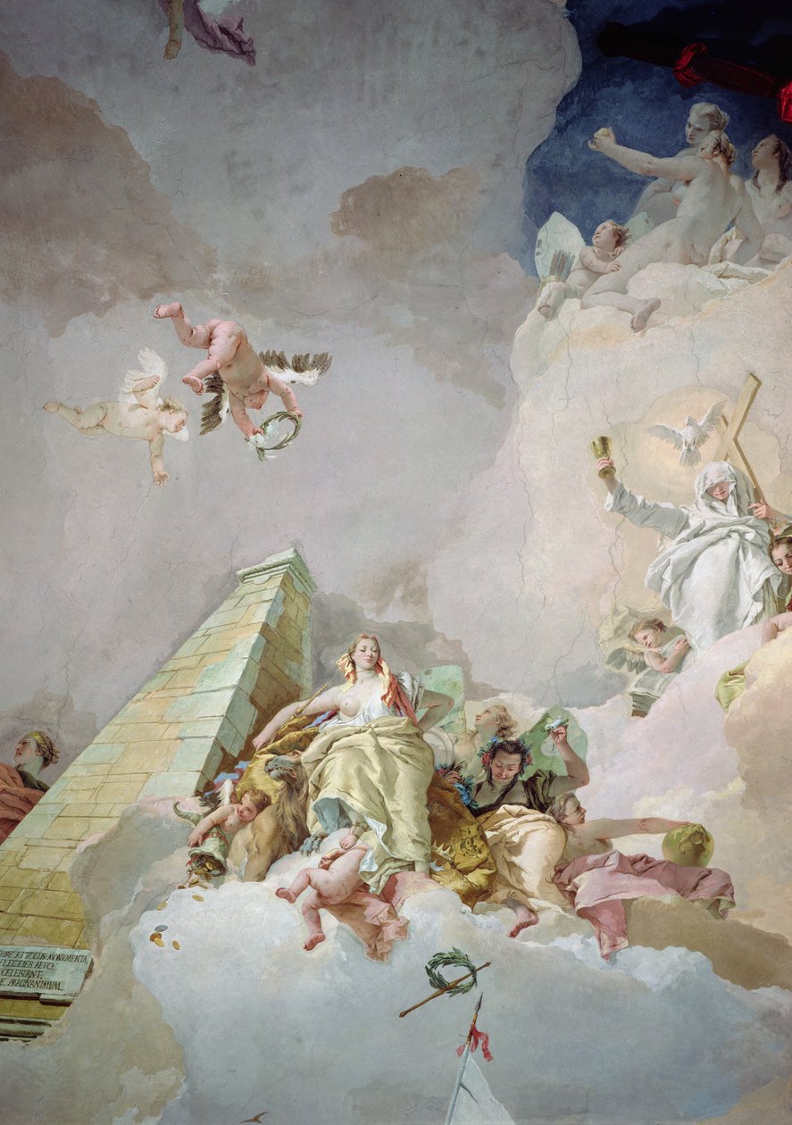 The Glory of Spain, fra taket i Throne Room, 1762-66 (detaljer, se også 61757, 61758, 62096, 62340 og 170577) av Giovanni Battista Tiepolo