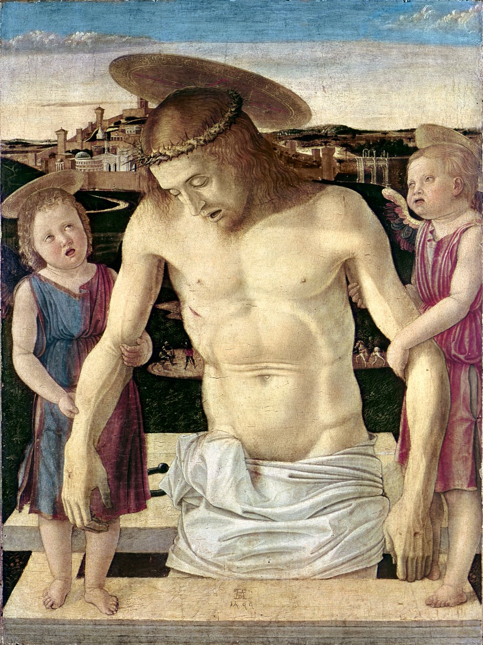 Pieta, ca. 1499 (tempera på panel) av Giovanni Bellini