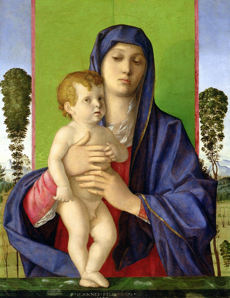 The Madonna of the Trees (Madonna degli Alberetti), 1487 (etter 1997 restaurering) av Giovanni Bellini