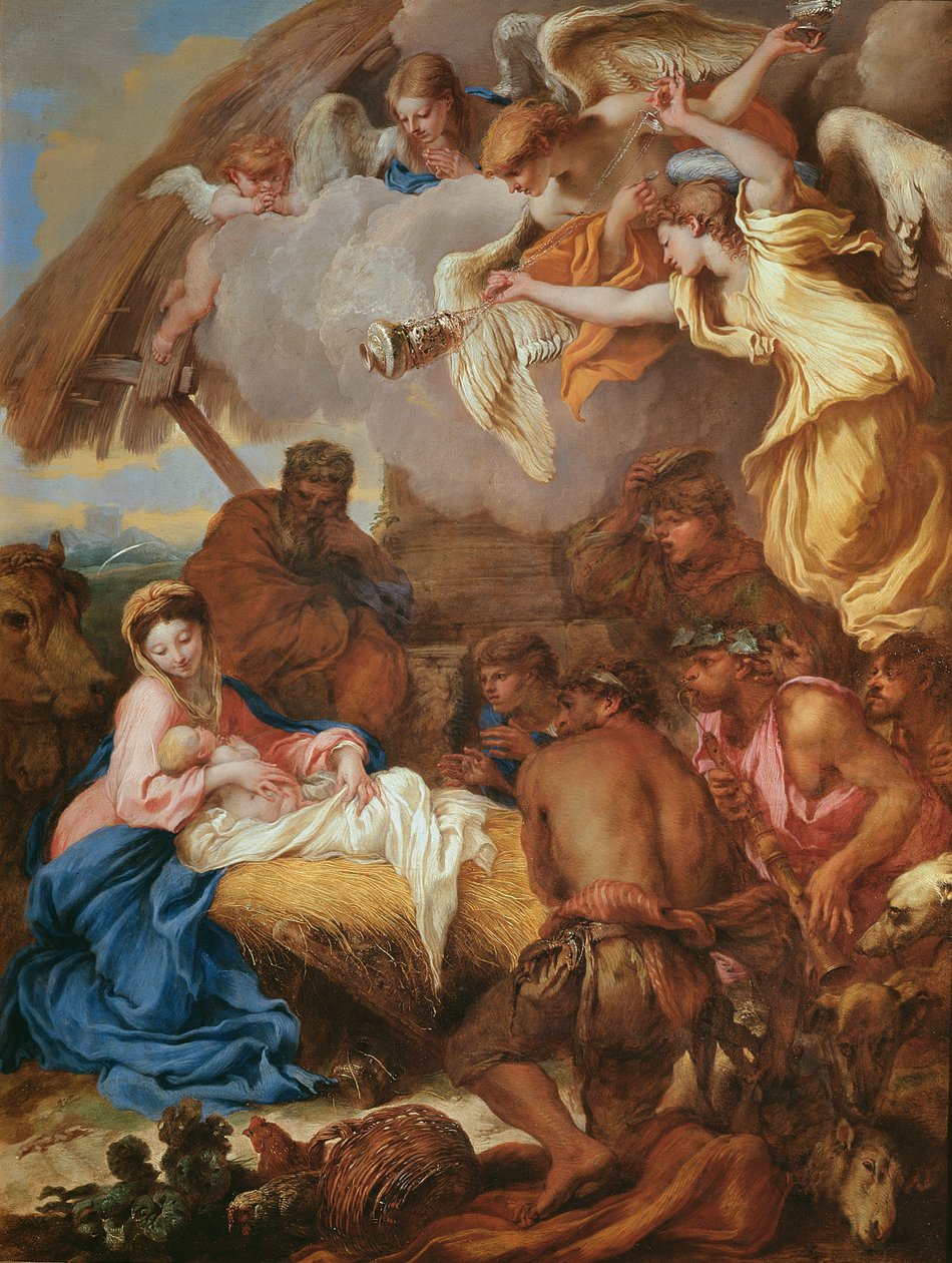 Tilbedelse av hyrdene c. 1659 av Giovanni Benedetto Castiglione