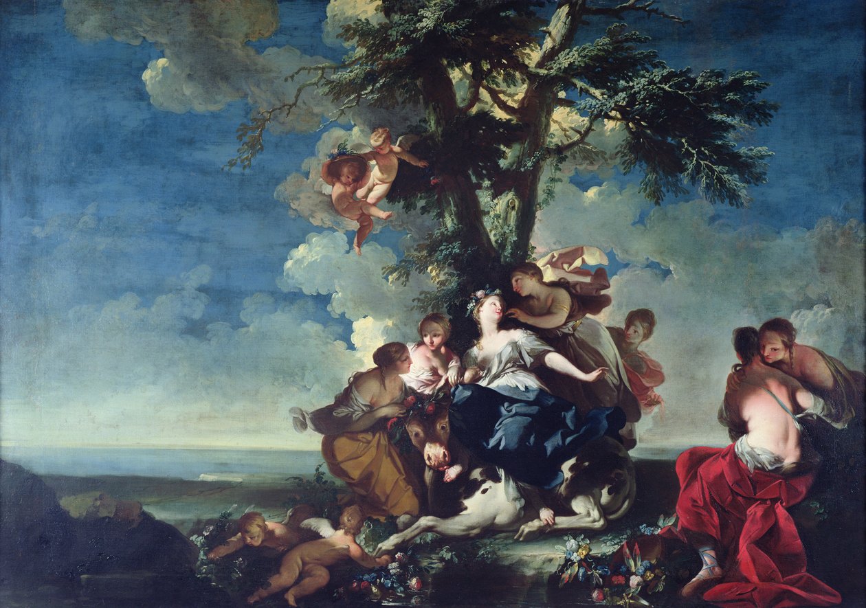 Voldtekten av Europa, 1728-37 av Giovanni Domenico Ferretti