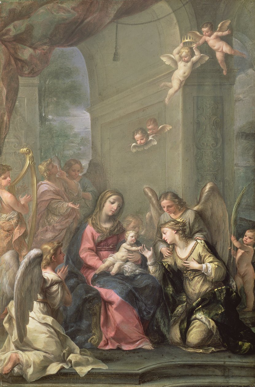 St. Catherines mystiske ekteskap, 1716 av Giovanni Gioseffo da Sole