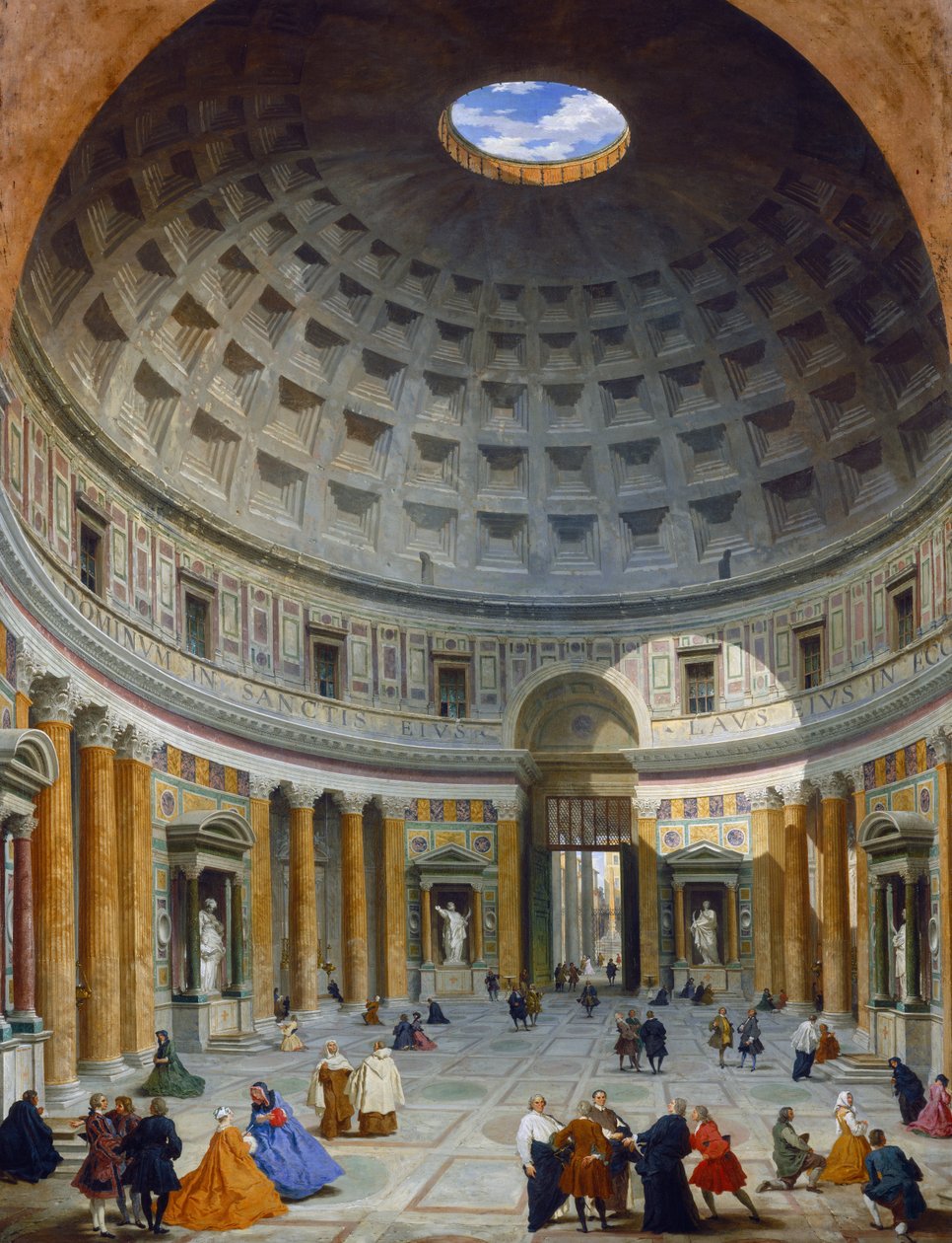 Interiøret i Pantheon, Roma av Giovanni Paolo Pannini