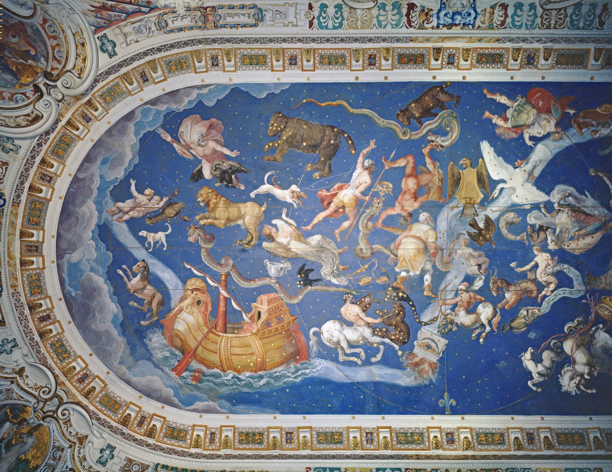 Astrologisk tak, i Sala del Mappamondo av Giovanni de Vecchi