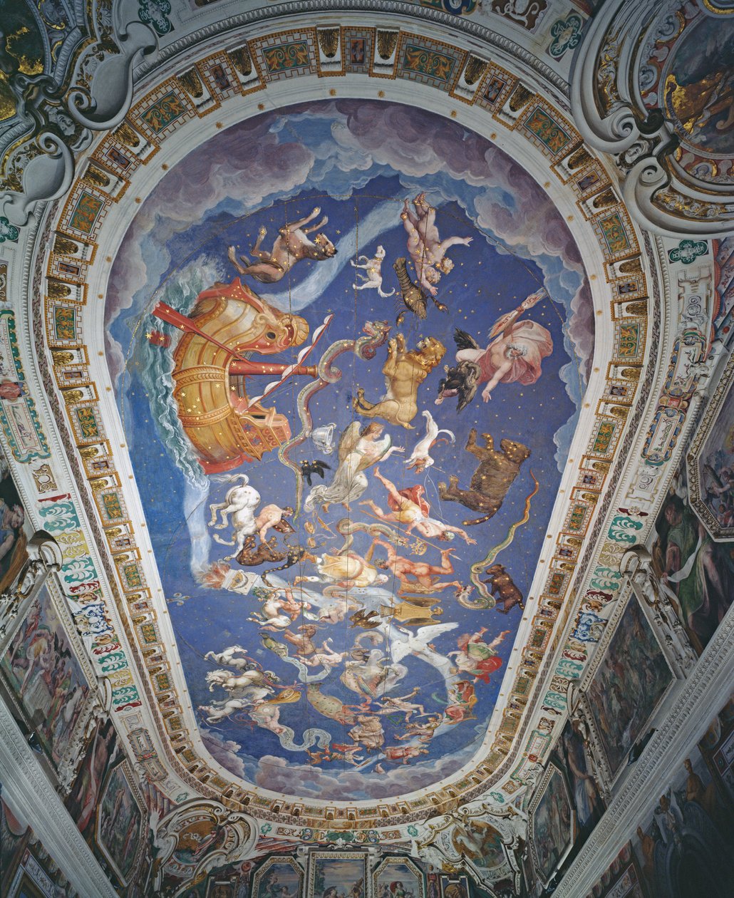 Astrologisk tak, i Sala del Mappamondo av Giovanni de Vecchi