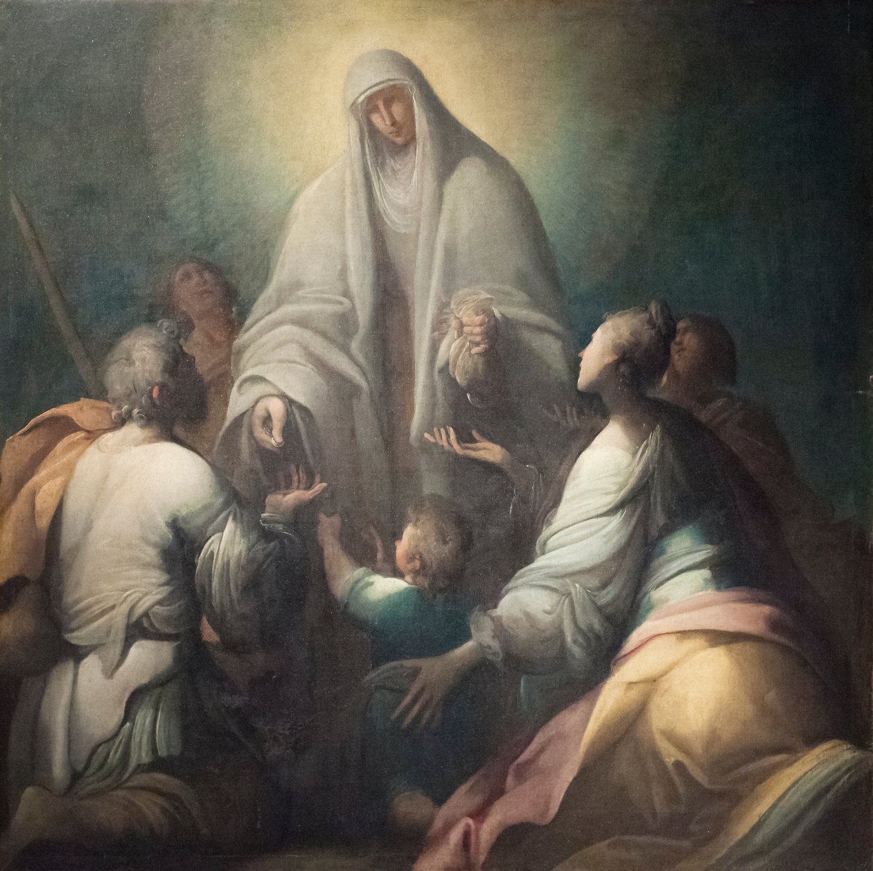 Madonna deler ut almonier av Giovanni (1575 1655) Donducci