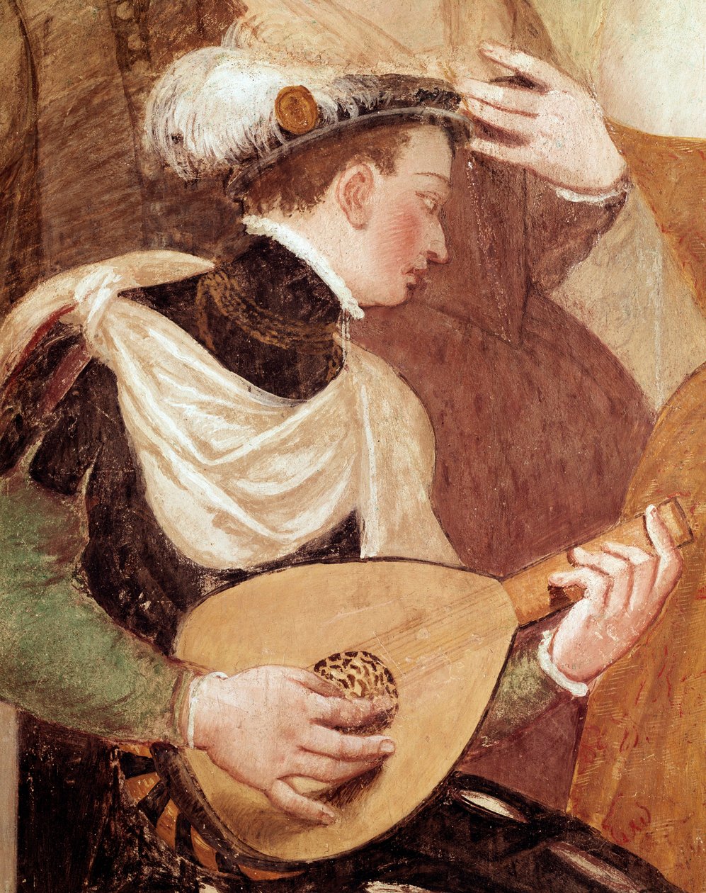 Danseinvitasjoner, detaljer (Fresco av Giovanni Antonio Fasolo