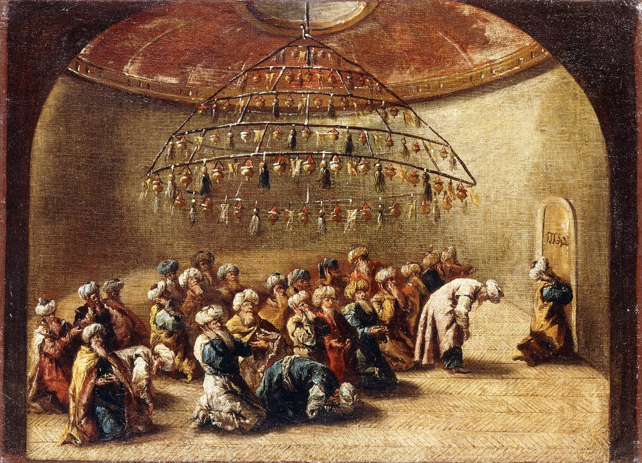 Tyrkere i bønn i en moske, av Giovanni Antonio Guardi