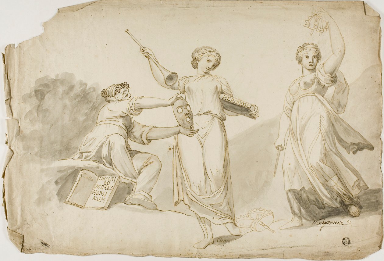 Thalia, Clio og Melpomene av Giovanni Battista Cipriani