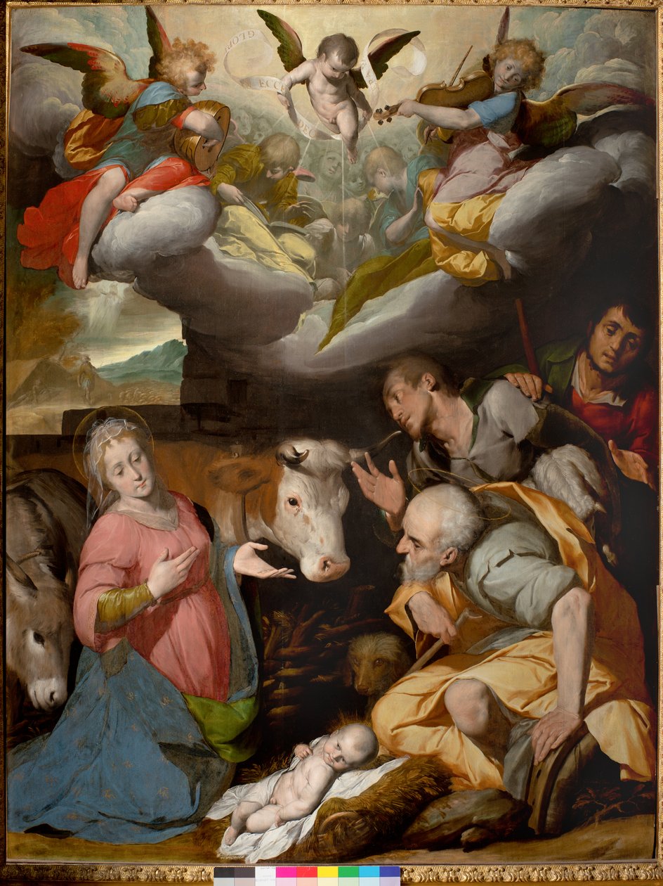 Tilbedelse av hyrdene, 1592-95 av Giovanni Battista Crespi