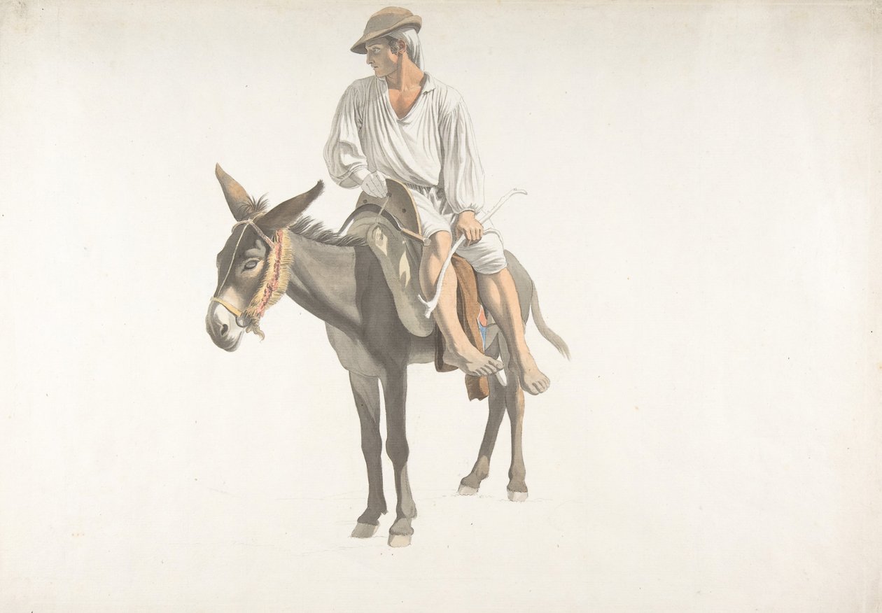 Bonde på et esel, ca. 1783-87. av Giovanni Battista Lusieri