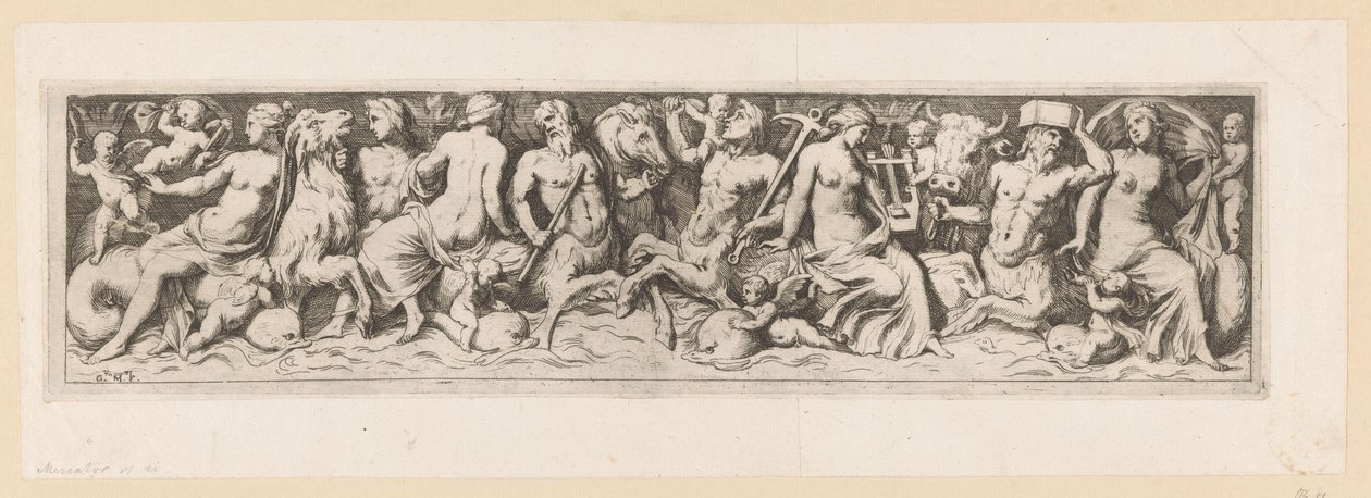 Tritons, nereider og putti av Giovanni Battista Mercati