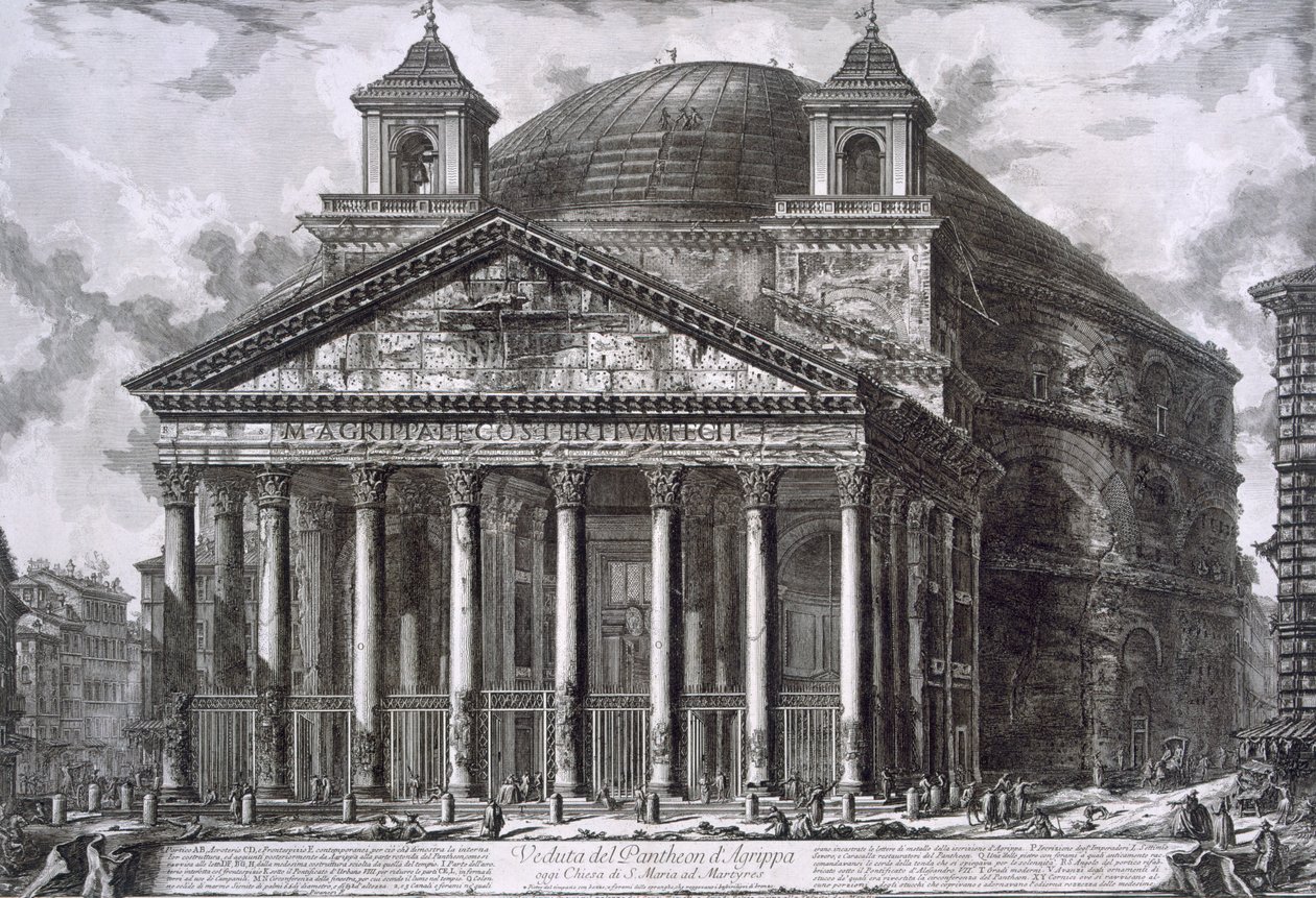 Pantheon of Agrippa, Roma (gravering) av Giovanni Battista Piranesi
