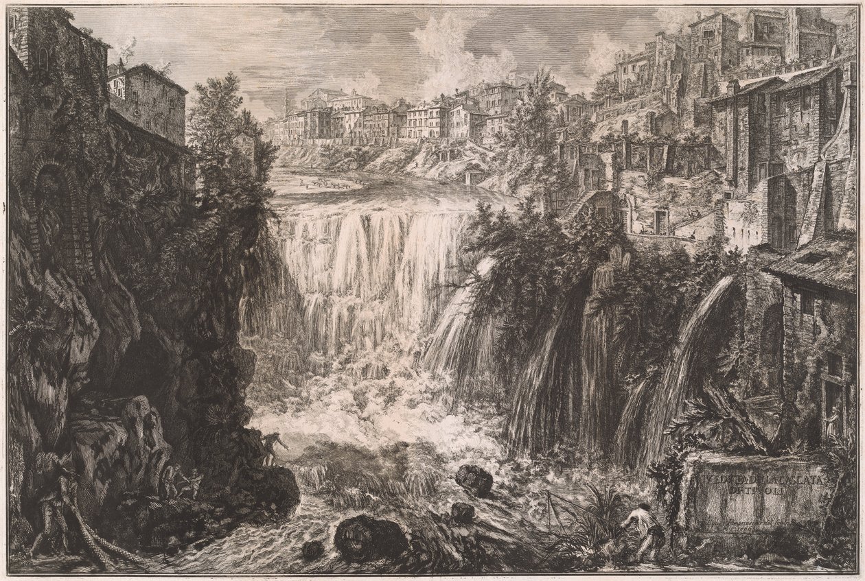 Utsikt over Tivoli-fossen av Giovanni Battista Piranesi