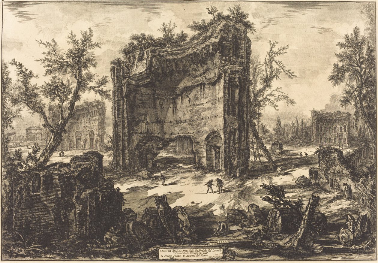 Utsikt ... av Titus-badene av Giovanni Battista Piranesi