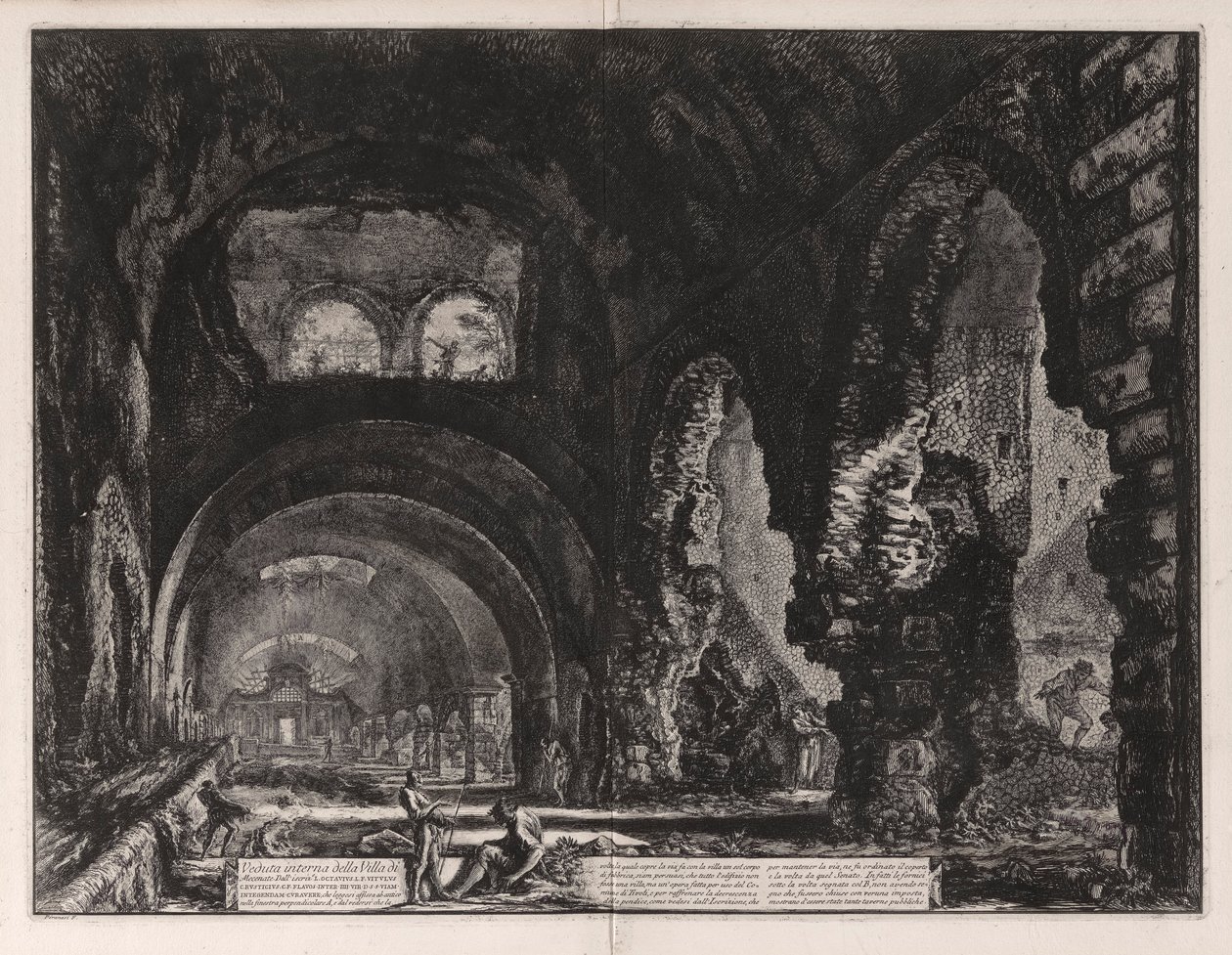 Innvendig utsikt over Villa of Maecenas av Giovanni Battista Piranesi