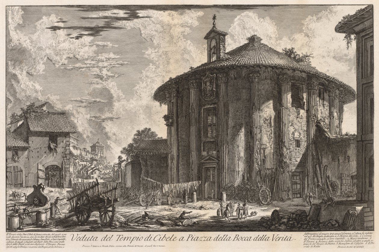 Utsikt over Roma: Cybele-tempelet av Giovanni Battista Piranesi