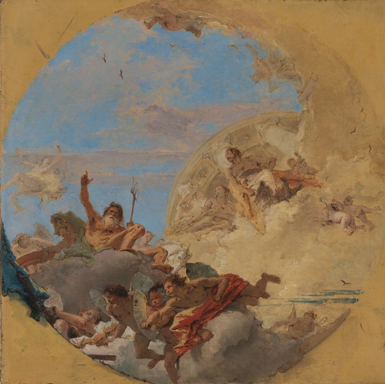 Neptun og vindene. av Giovanni Battista Tiepolo