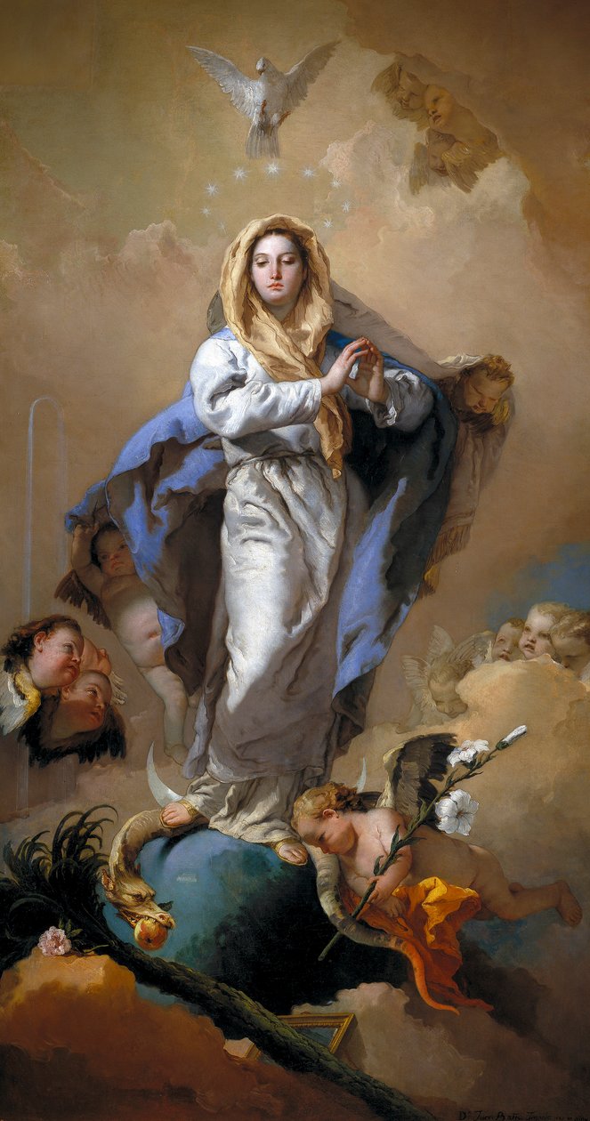 Den ulastelige unnfangelsen, 1767-9 av Giovanni Battista Tiepolo