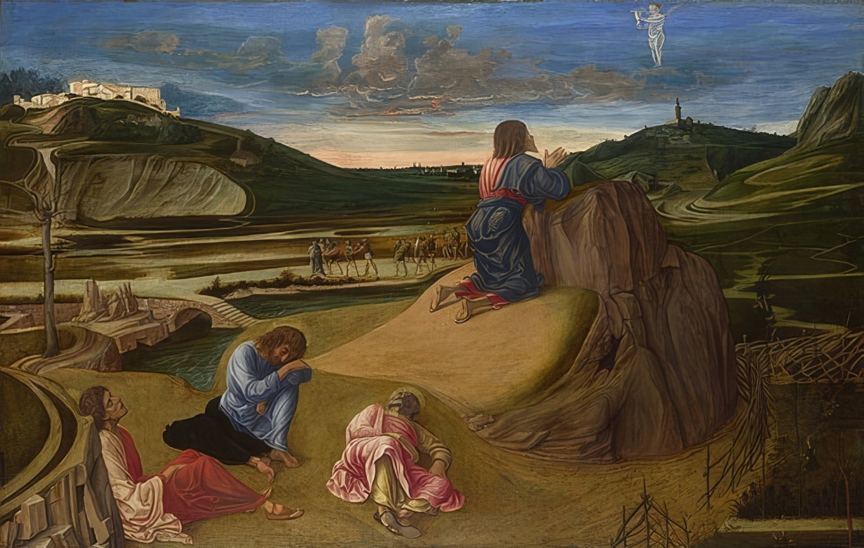 Kristus i Getsemane hage. Rundt 1465 av Giovanni Bellini