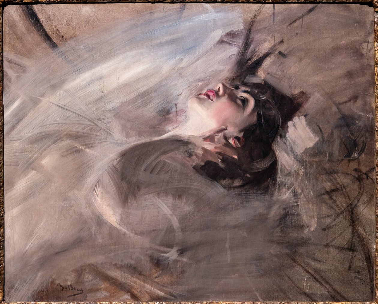 Halv lengde av ung kvinne liggende av Giovanni Boldini