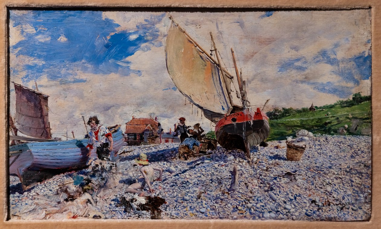 Stranden ved Etretat av Giovanni Boldini