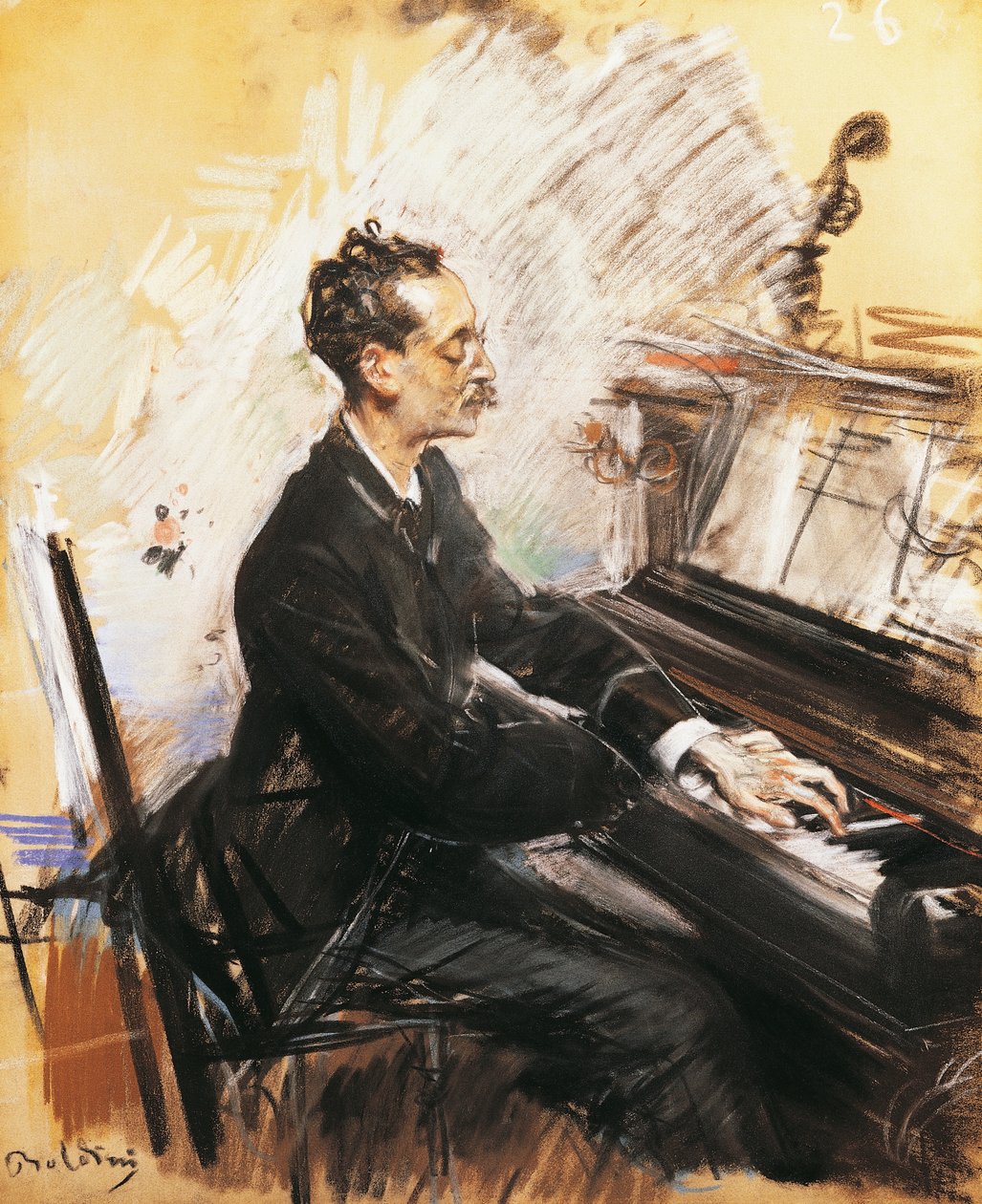 Pianisten Rey Colaco, av Giovanni Boldini av Giovanni Boldini