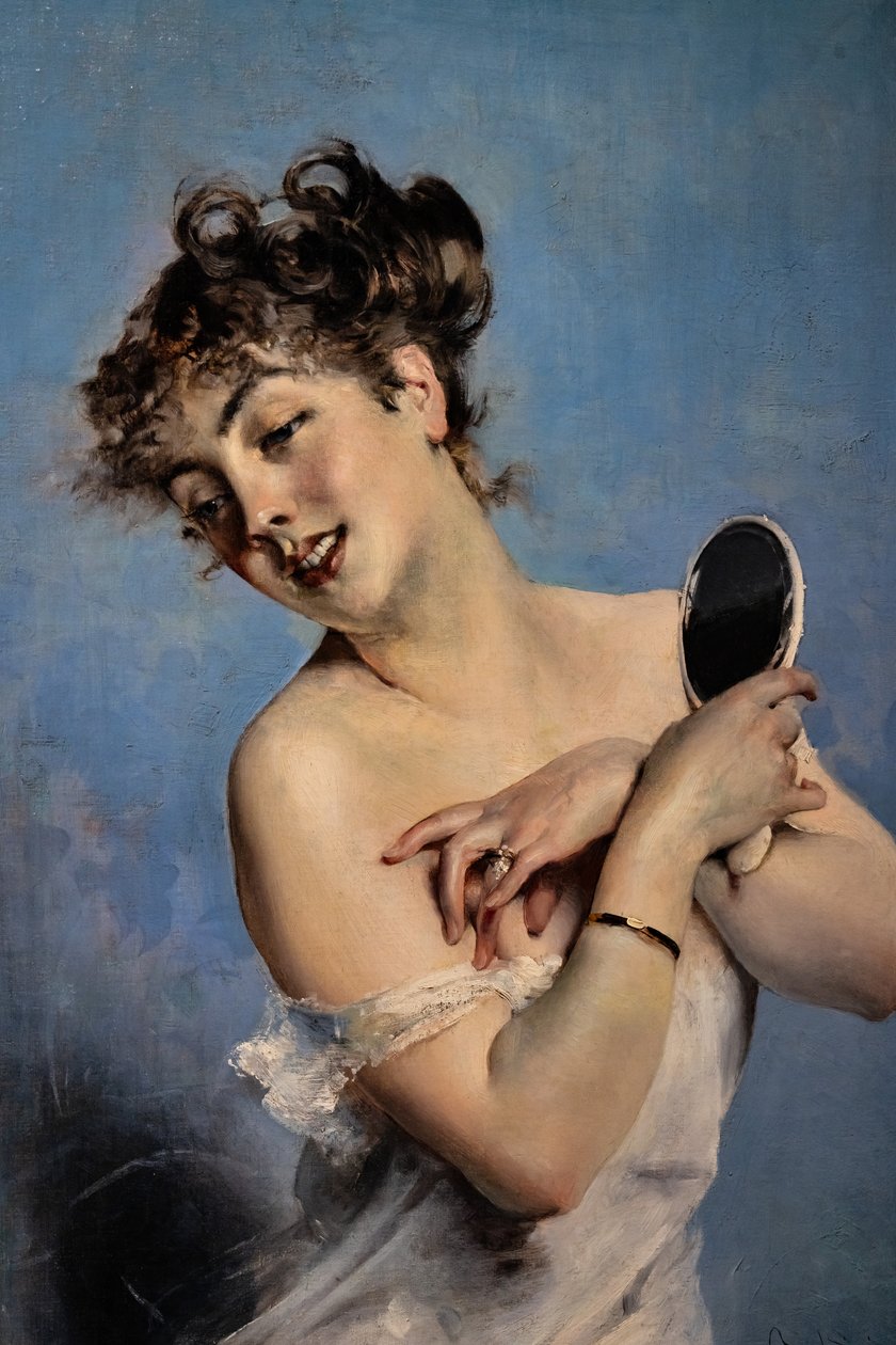 Ung kvinne i Déshabillé, detalj av Giovanni Boldini