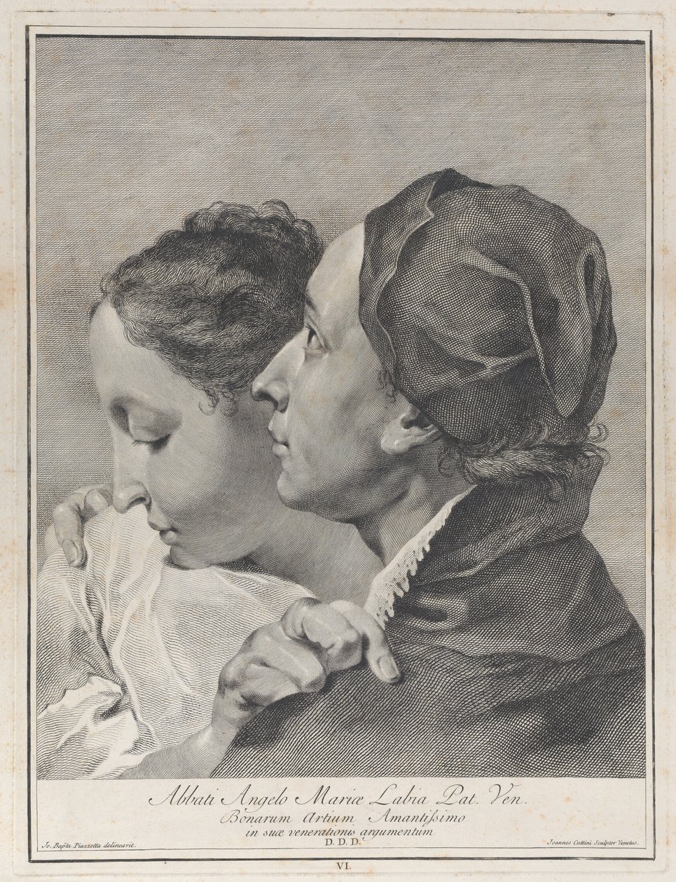 En ung mann som omfavner en jente, 1743. av Giovanni Cattini