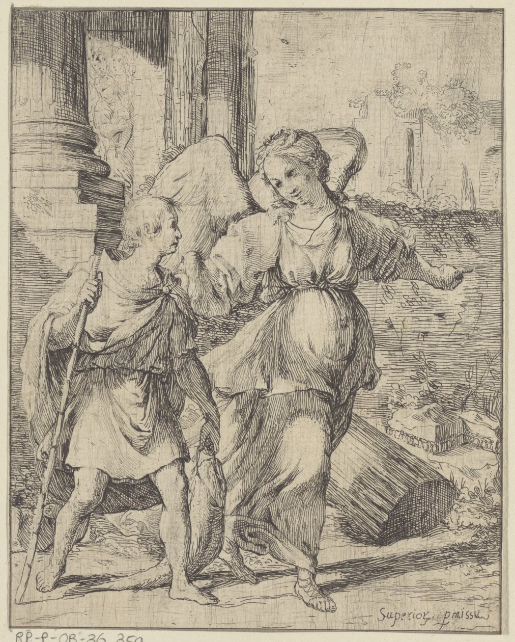 Tobias i Angel av Giovanni Citosibio Guidi