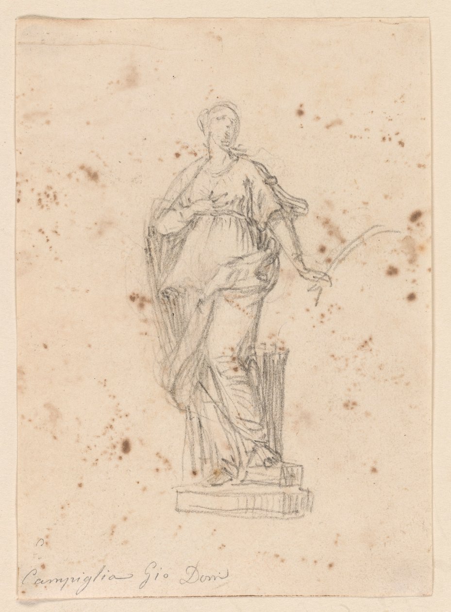 Statue av en kvinnelig helgen av Giovanni Domenico Campiglia