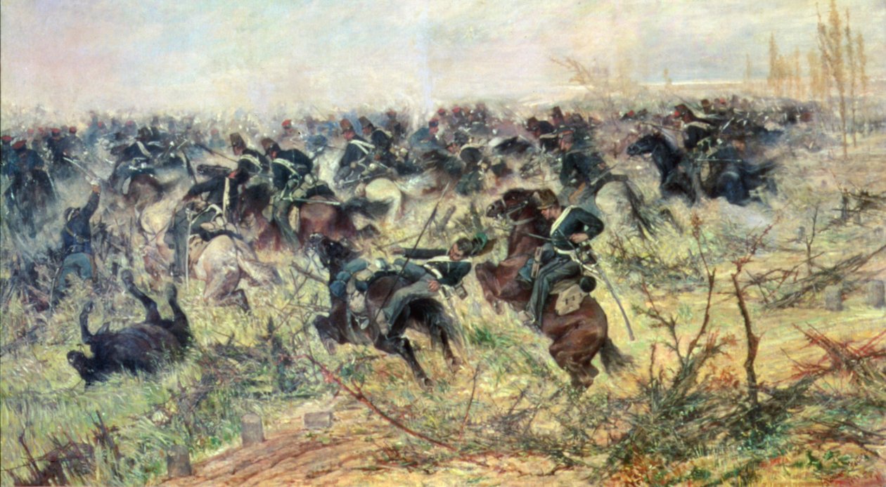 Kavaleri-angrep av Giovanni Fattori