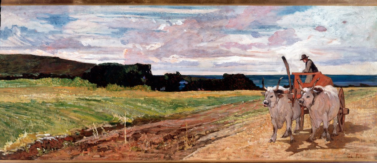 Plog og okser - Maling av Giovanni Fattori