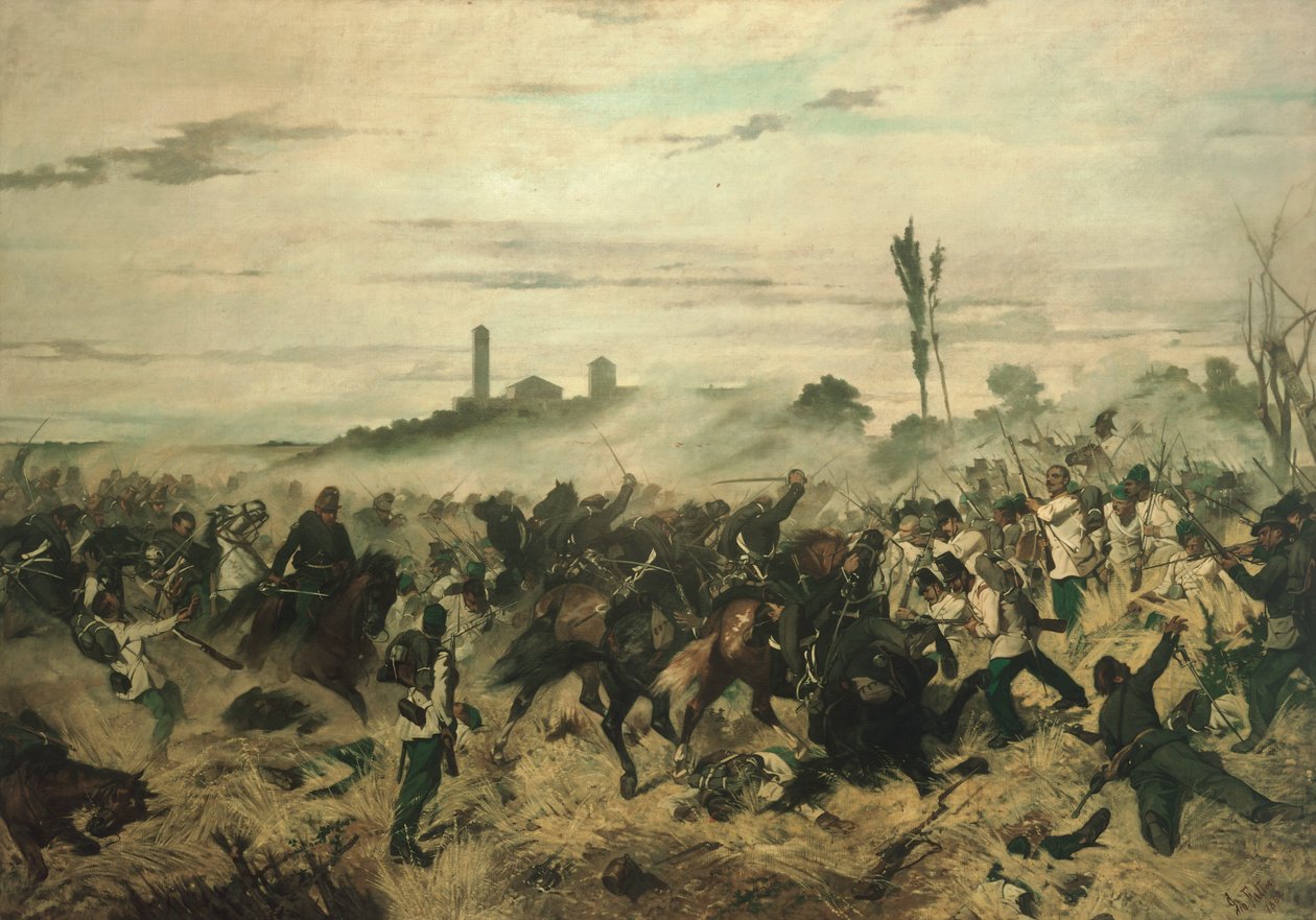 Slaget ved Montebello av Giovanni Fattori