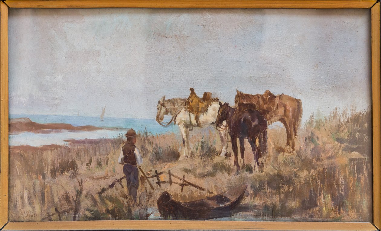 The Waiting (olje på panel) av Giovanni Fattori
