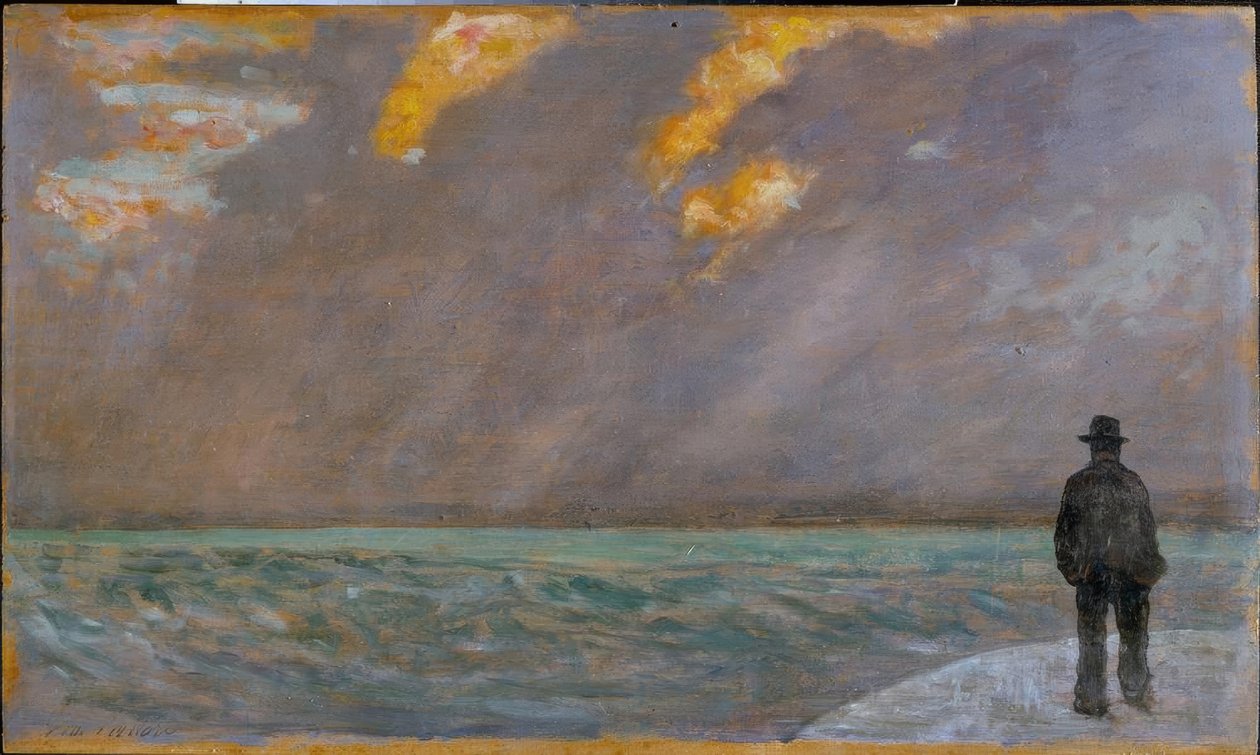 Solnedgang på havet av Giovanni Fattori