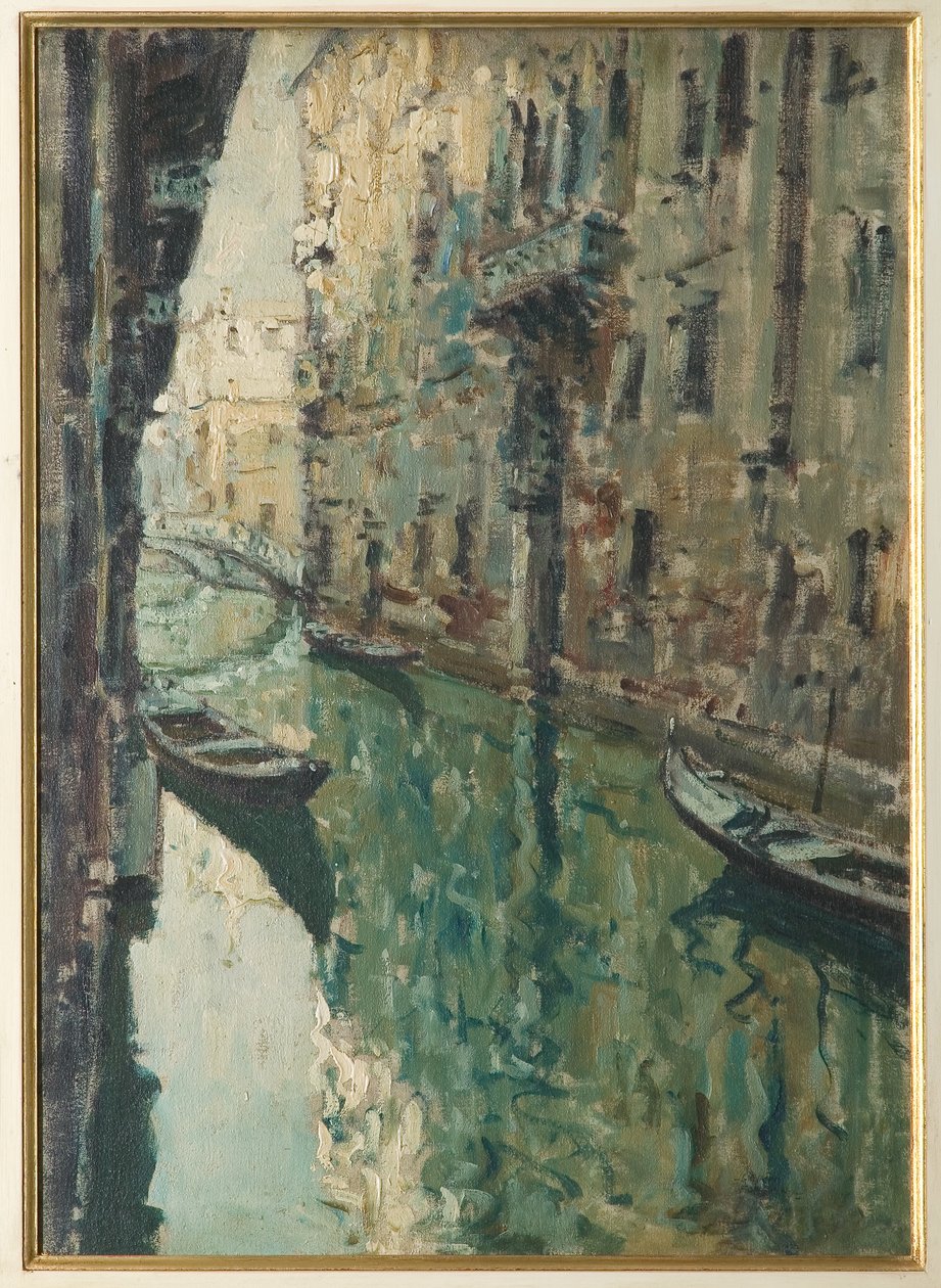 Venetian Canal (oljemaleri) av Giovanni Forghieri